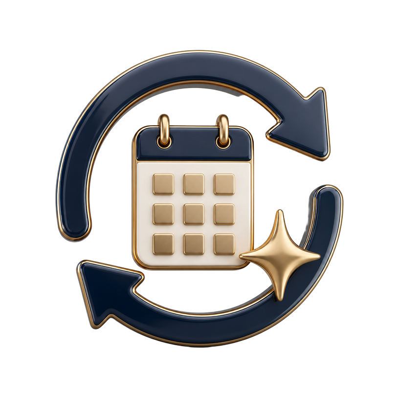 Icono realista de actualización periódica