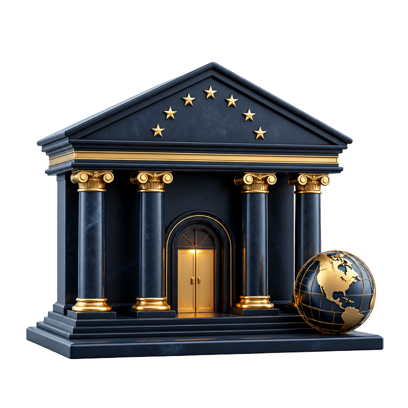 Icono realista de bancos europeos