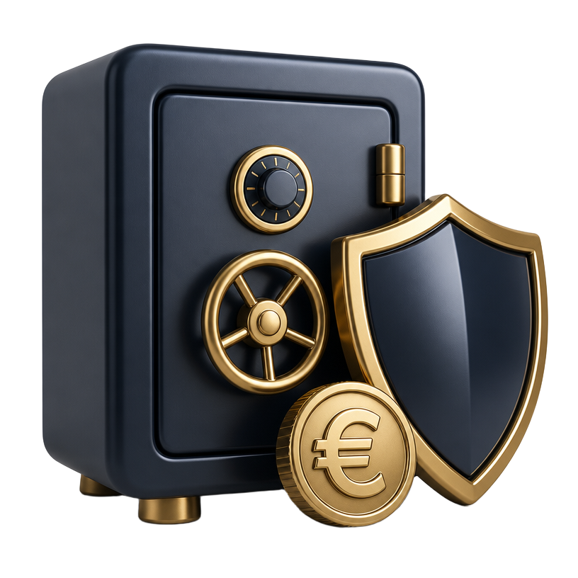 Icono realista de protección de depósitos